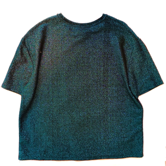 Vibrant blue shiny T-shirt - Picture 2 of 3